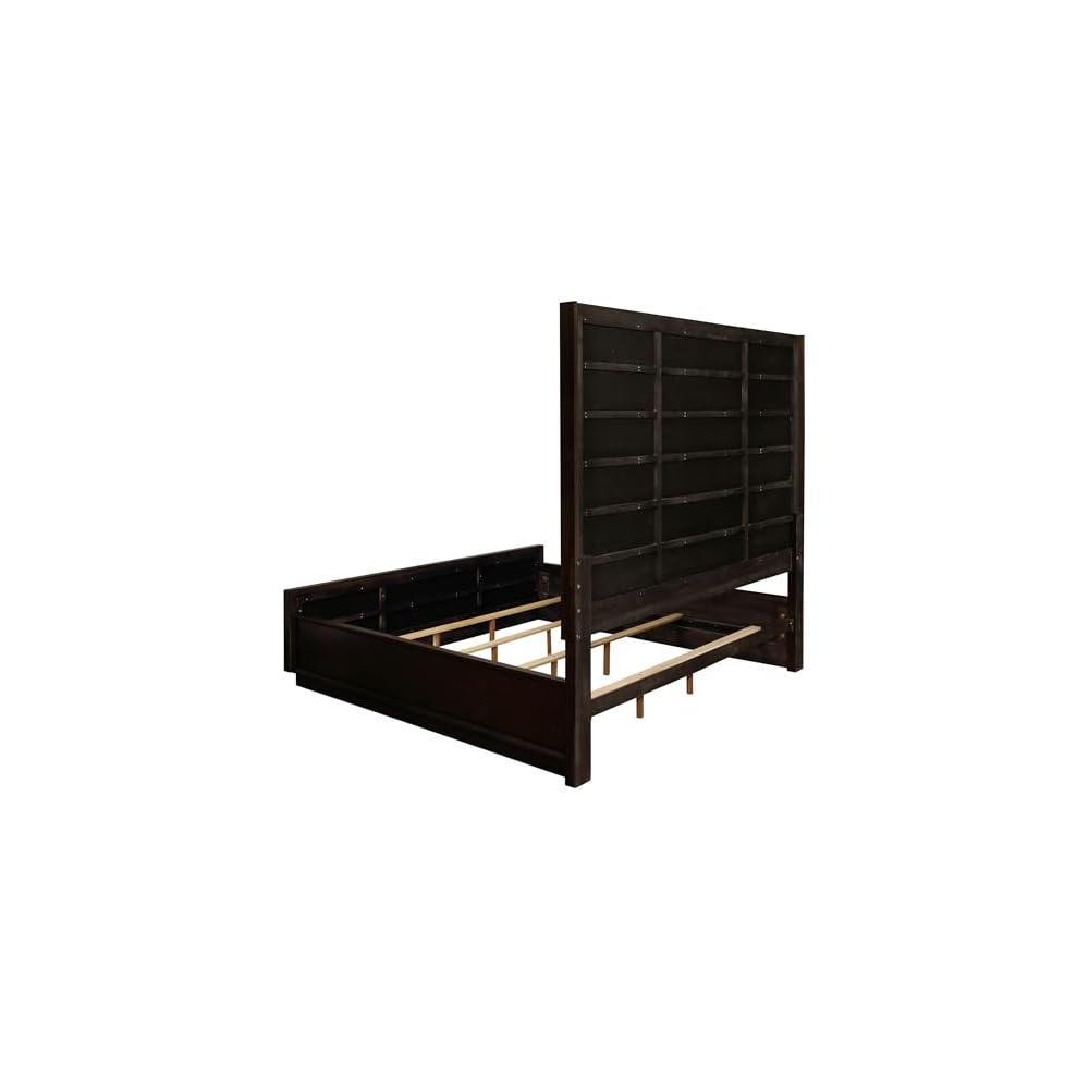 Coaster Home Furnishings - Durango - Wood - Upholstered Eastern King Panel Bed with Channel-Tufted Headboard and Rectangular Shape – Bedroom – Smoked Peppercorn - 223261KE