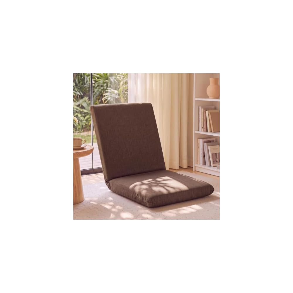 Sintuff Floor Chair with Back Support 5 Position Adjustable,Coffee,XL