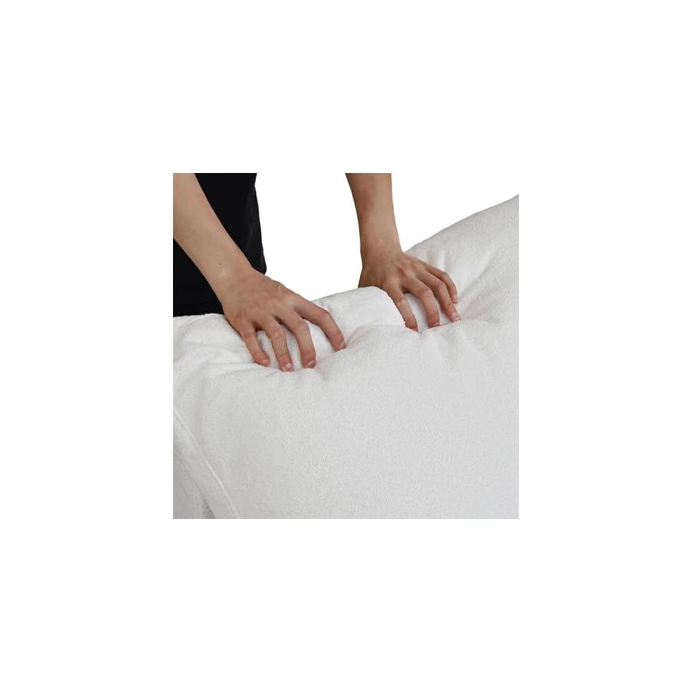 JACH V Shape Cloud Couches for Living Room, Modular Convertible Sectional Sofa Couch, Couch Cushion Covers Removable, Cloud Sofas with Chaise Ottoman for Party Living Room, Bedroom, Apartment (White)