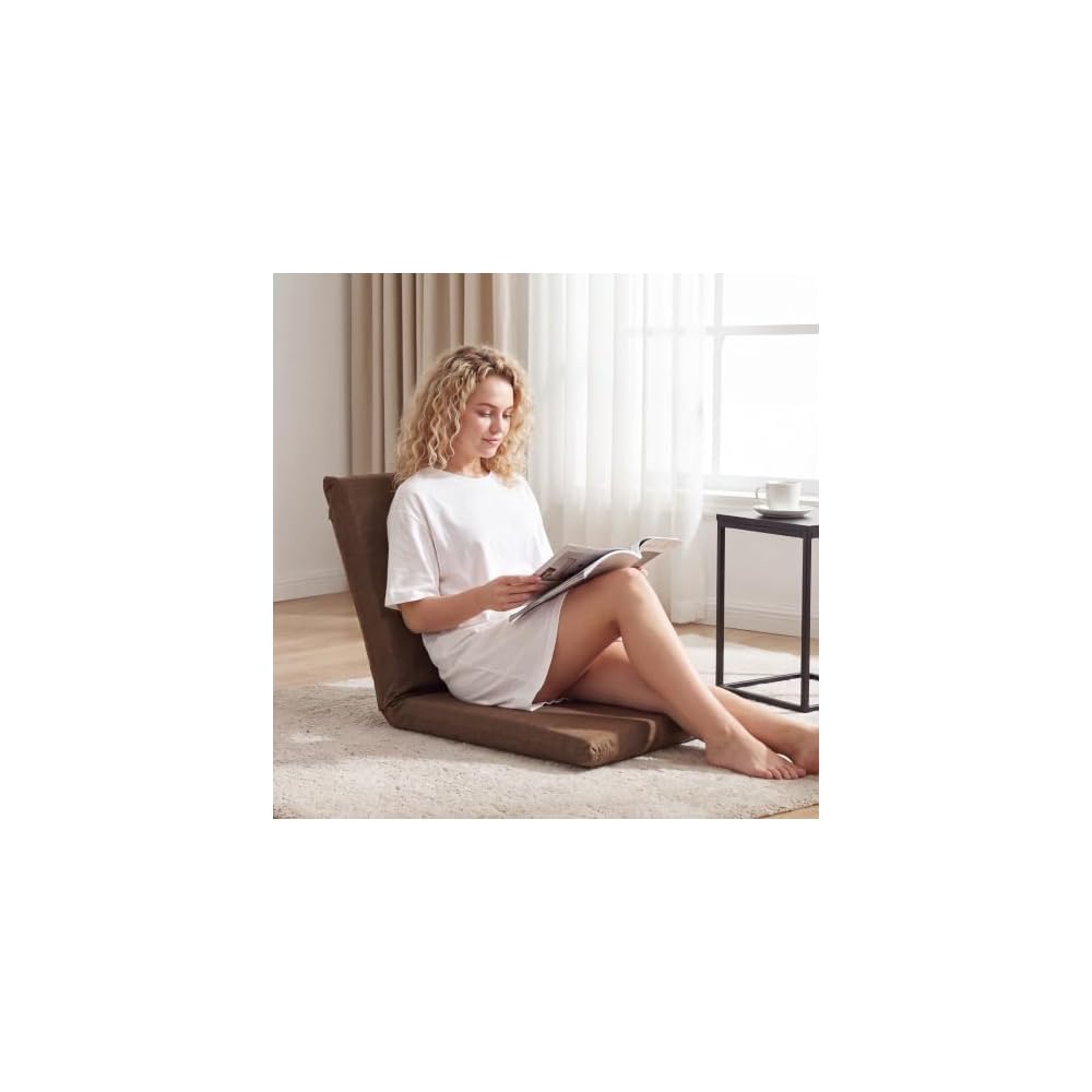 Sintuff Floor Chair with Back Support 5 Position Adjustable,Coffee,XL