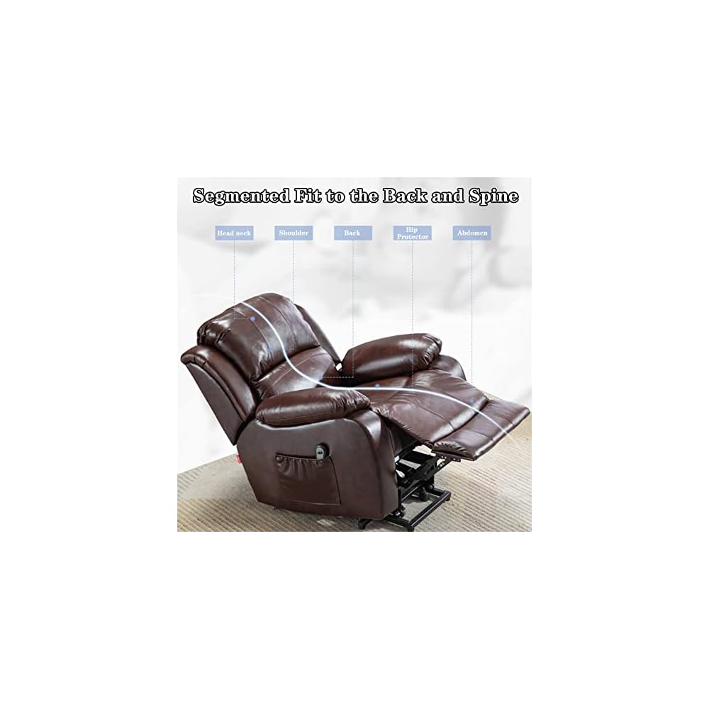 Power Lift Recliner Chair for Elderly Electric Lift Chair Sofa with Massage Living Room Chair Ergonomic Home Theater Seating Recliners Brown
