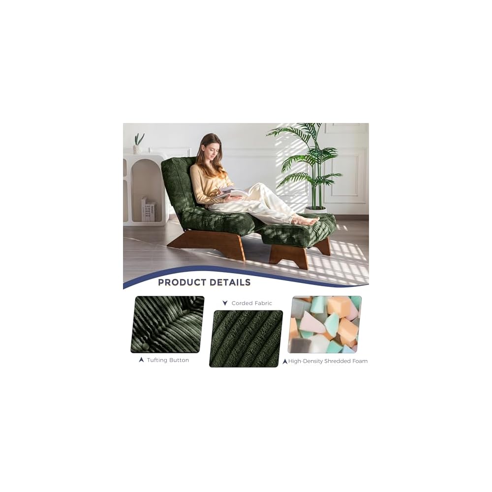 MAXYOYO Accent Chair with Ottoman, Lounge Chair with Adjustable Backrest
