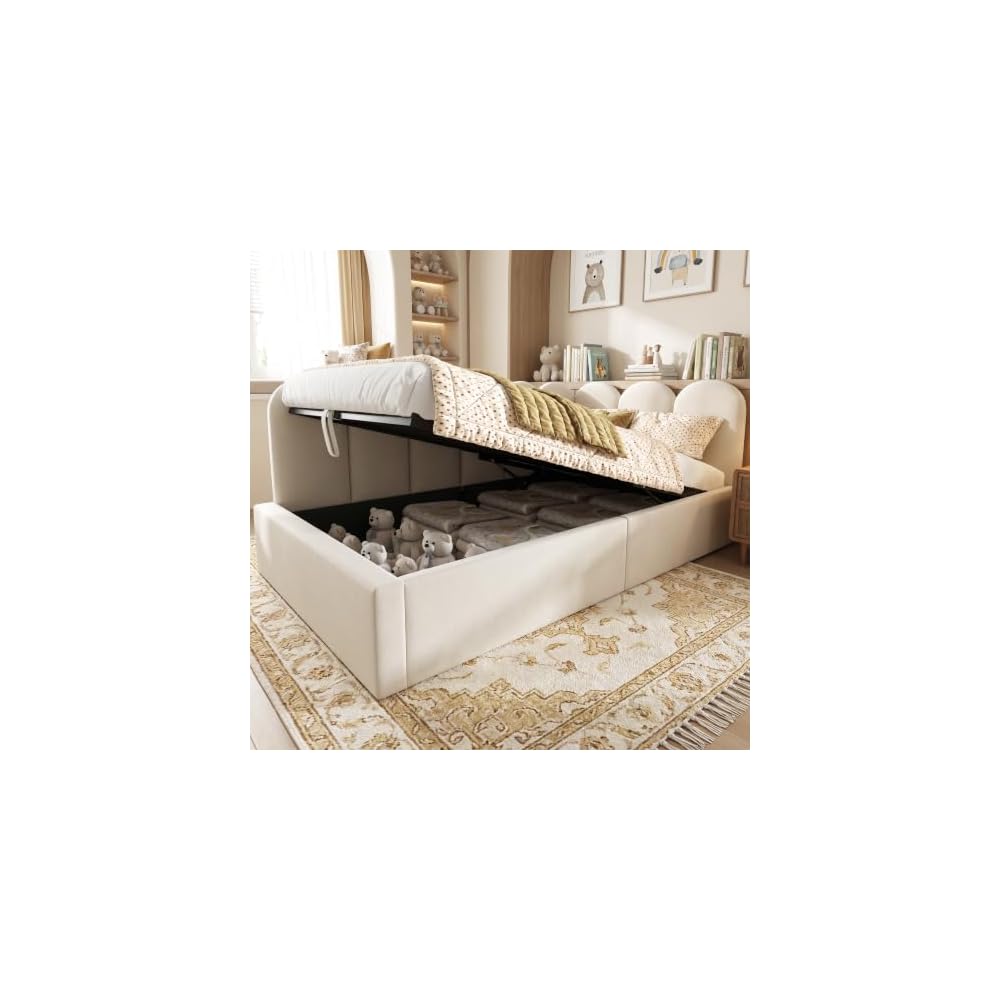 Merax Velvet Upholstered Lift Up Sofa Day Bed for Boys,Girls,Twin, Beige