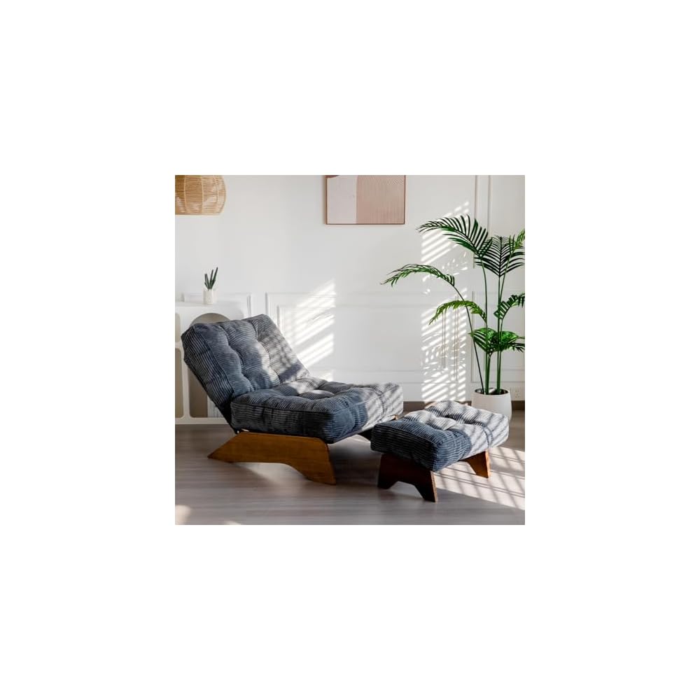 MAXYOYO Accent Chair with Ottoman, Lounge Chair with Adjustable Backrest