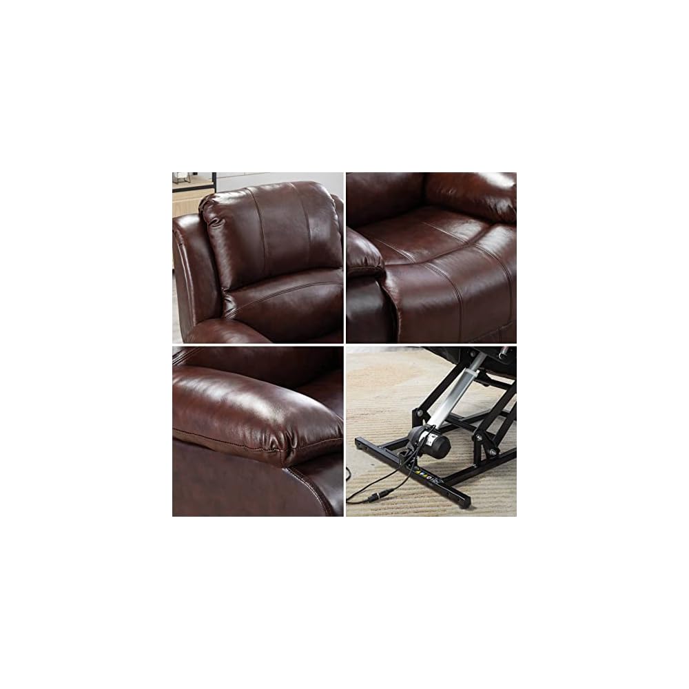 Power Lift Recliner Chair for Elderly Electric Lift Chair Sofa with Massage Living Room Chair Ergonomic Home Theater Seating Recliners Brown