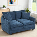 Loveseat Sofa Cloud Sofa Couch 50'', Modern Loveseats 2 Seat Couch 27" Deep Seat with 2 Pillows for Small Spaces Apartment Studio Office Bedroom Living Room 8834-BLUE