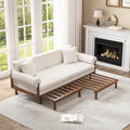 Sofa Bed with Pull Out Sleeper, 84.65 Inch, Full Solid Wood Frame,